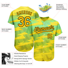 Load image into Gallery viewer, Custom Gold Gold Black-Light Blue 3D Pattern Design Authentic Baseball Jersey
