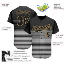 Charger l&#39;image dans la galerie, Custom Black Black Old Gold-Gray 3D Pattern Design Authentic Baseball Jersey
