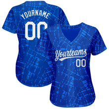 Load image into Gallery viewer, Custom Royal White 3D Pattern Design Authentic Baseball Jersey
