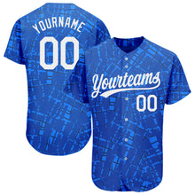 Load image into Gallery viewer, Custom Royal White 3D Pattern Design Authentic Baseball Jersey
