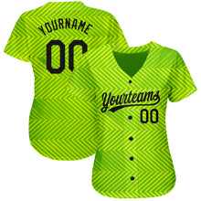 Загрузить изображение в средство просмотра галереи, Custom Neon Green Black 3D Pattern Design Authentic Baseball Jersey
