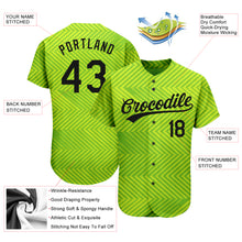 Загрузить изображение в средство просмотра галереи, Custom Neon Green Black 3D Pattern Design Authentic Baseball Jersey
