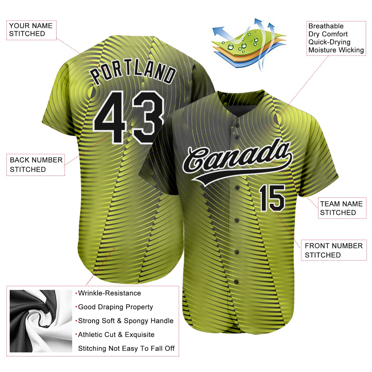 Custom Gold Gold-Black 3D Pattern Design Authentic Baseball Jersey