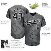 Загрузить изображение в средство просмотра галереи, Custom Olive Black-White 3D Pattern Design Authentic Salute To Service Baseball Jersey
