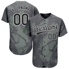 Загрузить изображение в средство просмотра галереи, Custom Olive Black-White 3D Pattern Design Authentic Salute To Service Baseball Jersey
