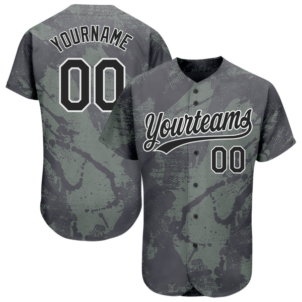 Custom Camo Navy-Gray Authentic Salute to Service Baseball Jersey Preschool Size:L