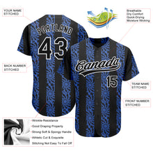 Load image into Gallery viewer, Custom Royal Black-White 3D Pattern Design Authentic Baseball Jersey
