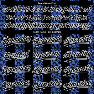 Custom Royal Black-White 3D Pattern Design Authentic Baseball Jersey