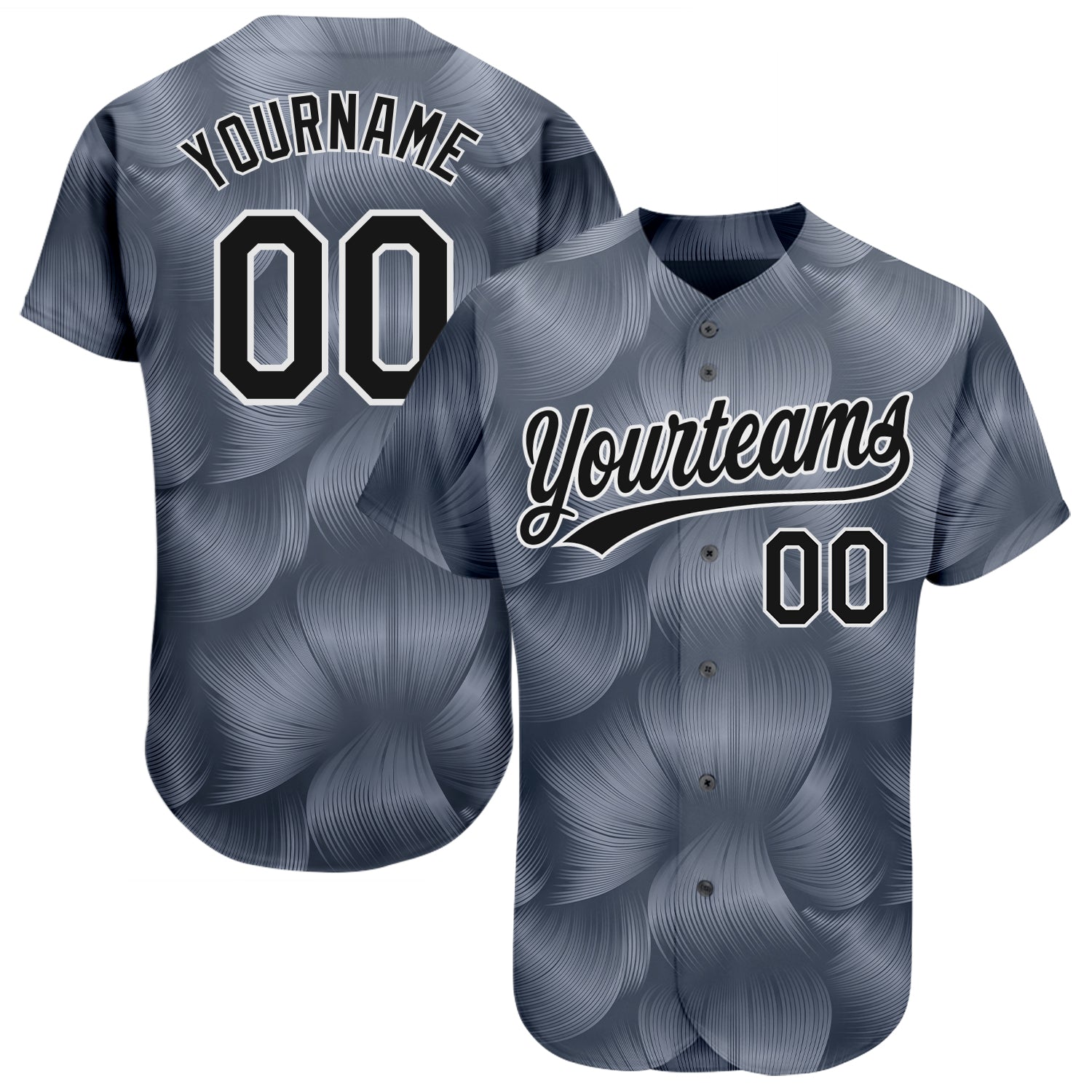 Custom Baseball Jersey Gray Black-White
