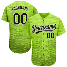 Загрузить изображение в средство просмотра галереи, Custom Neon Green Black-White 3D Pattern Design Authentic Baseball Jersey
