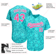 Charger l&#39;image dans la galerie, Custom Aqua Pink-White 3D Pattern Design Authentic Baseball Jersey
