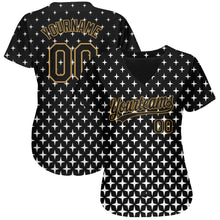 Загрузить изображение в средство просмотра галереи, Custom Black Black-Old Gold 3D Pattern Design Authentic Baseball Jersey
