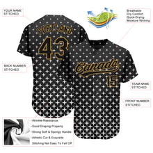 Загрузить изображение в средство просмотра галереи, Custom Black Black-Old Gold 3D Pattern Design Authentic Baseball Jersey
