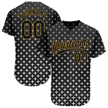 Загрузить изображение в средство просмотра галереи, Custom Black Black-Old Gold 3D Pattern Design Authentic Baseball Jersey
