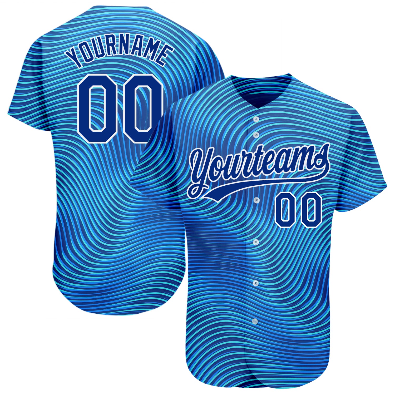 Custom Royal White-Light Blue Baseball Jersey Shirt for team 3D