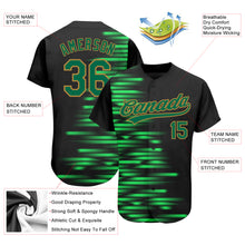 Charger l&#39;image dans la galerie, Custom Black Kelly Green-Old Gold 3D Pattern Design Authentic Baseball Jersey
