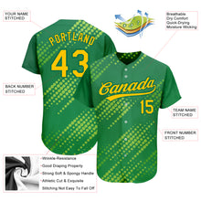 Charger l&#39;image dans la galerie, Custom Neon Green Gold-Kelly Green 3D Pattern Design Authentic Baseball Jersey
