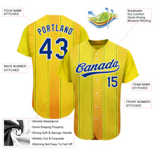 Загрузить изображение в средство просмотра галереи, Custom Gold Royal-Orange 3D Pattern Design Authentic Baseball Jersey
