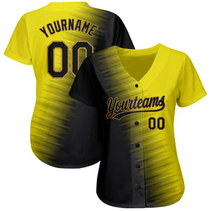 Custom Gold Black-Old Gold 3D Pattern Design Authentic Baseball Jersey