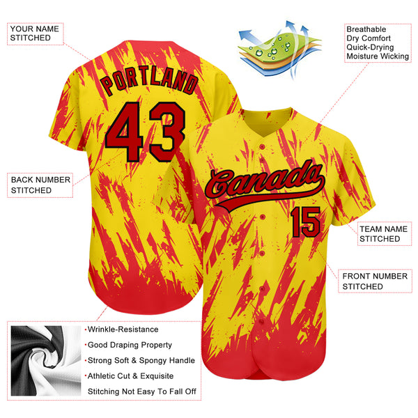 Cheap Custom Yellow Red-Black Authentic Baseball Jersey Free Shipping –  CustomJerseysPro