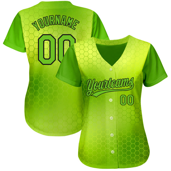 Cheap Custom Neon Green Gold-Black Authentic Fade Fashion Baseball Jersey  Free Shipping – CustomJerseysPro