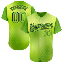 Загрузить изображение в средство просмотра галереи, Custom Neon Green Neon Green-Black 3D Pattern Design Authentic Baseball Jersey
