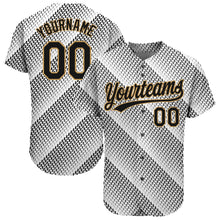 Загрузить изображение в средство просмотра галереи, Custom White Black-Old Gold 3D Pattern Design Authentic Baseball Jersey
