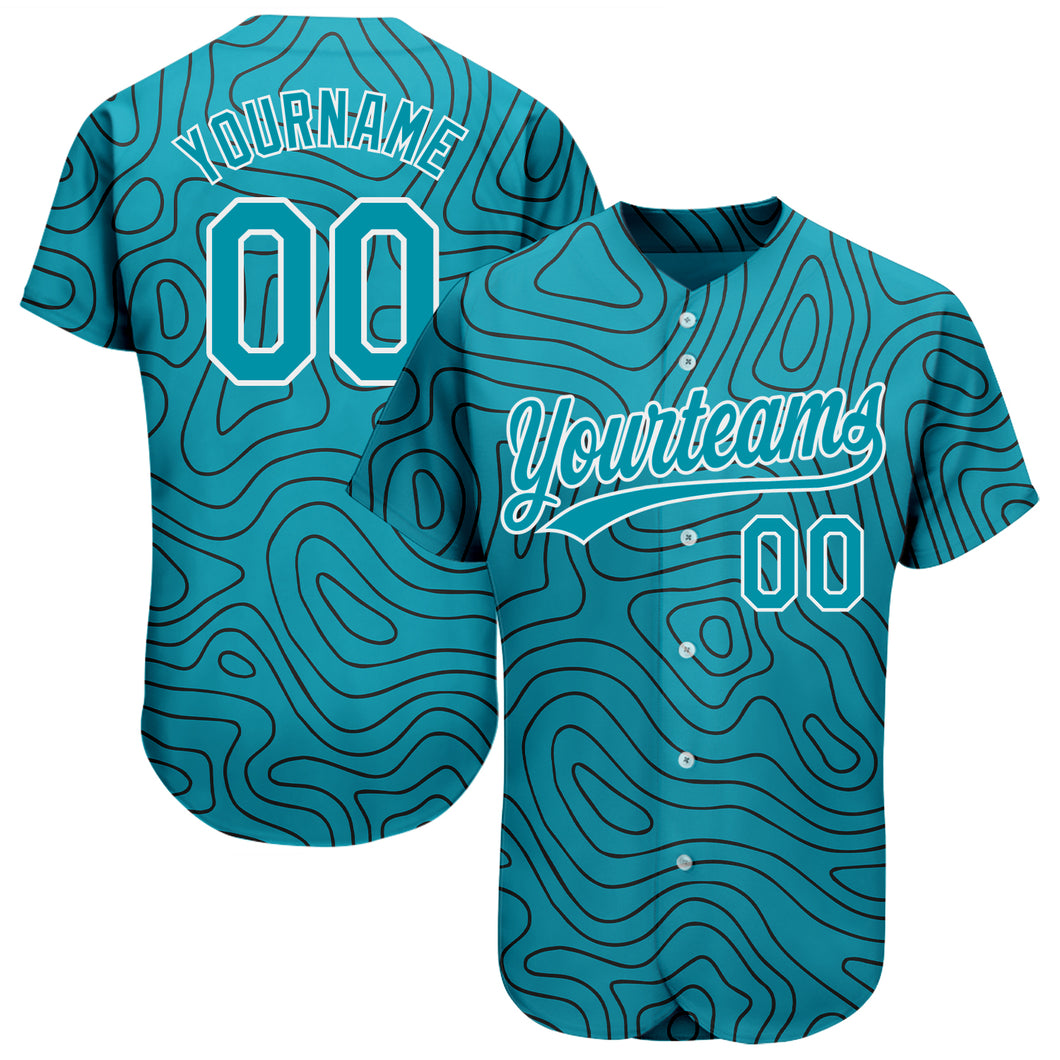 Cheap Custom Teal Teal-Black 3D Pattern Design Authentic Baseball