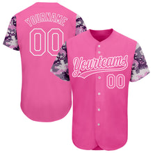 Charger l&#39;image dans la galerie, Custom Pink Pink-Camo 3D Pattern Design Authentic Baseball Jersey
