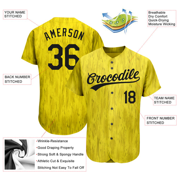 Cheap Custom Gold Black 3D Pattern Design Authentic Baseball Jersey Free  Shipping – CustomJerseysPro