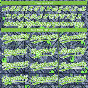 Custom Gray Neon Green-Black 3D Pattern Design Authentic Baseball Jersey