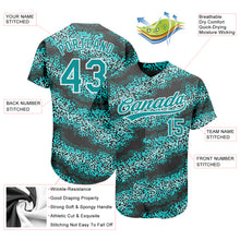 Загрузить изображение в средство просмотра галереи, Custom Teal Teal-Black 3D Pattern Design Authentic Baseball Jersey
