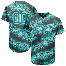 Загрузить изображение в средство просмотра галереи, Custom Teal Teal-Black 3D Pattern Design Authentic Baseball Jersey
