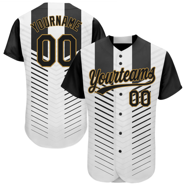 Custom Black Gold-White Authentic Baseball Jersey – CustomJerseysPro