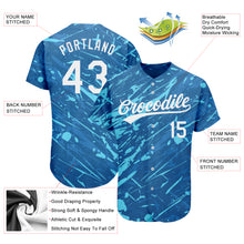 Laden Sie das Bild in den Galerie-Viewer, Custom Royal White-Light Blue 3D Pattern Design Authentic Baseball Jersey
