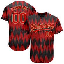 Загрузить изображение в средство просмотра галереи, Custom Red Red Old Gold-Black 3D Pattern Design Authentic Baseball Jersey
