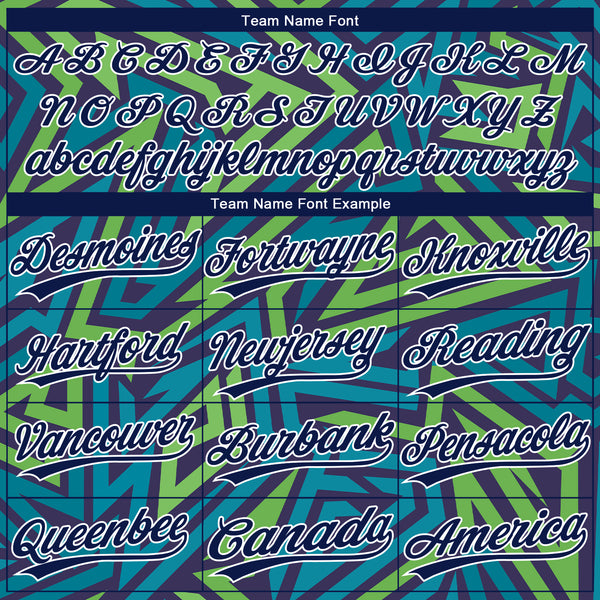 Cheap Custom Teal Navy-Kelly Green 3D Pattern Design Authentic