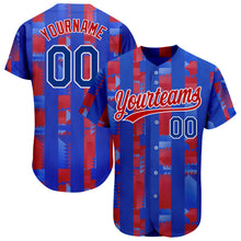 Laden Sie das Bild in den Galerie-Viewer, Custom Royal Royal-Red 3D Pattern Design Authentic Baseball Jersey
