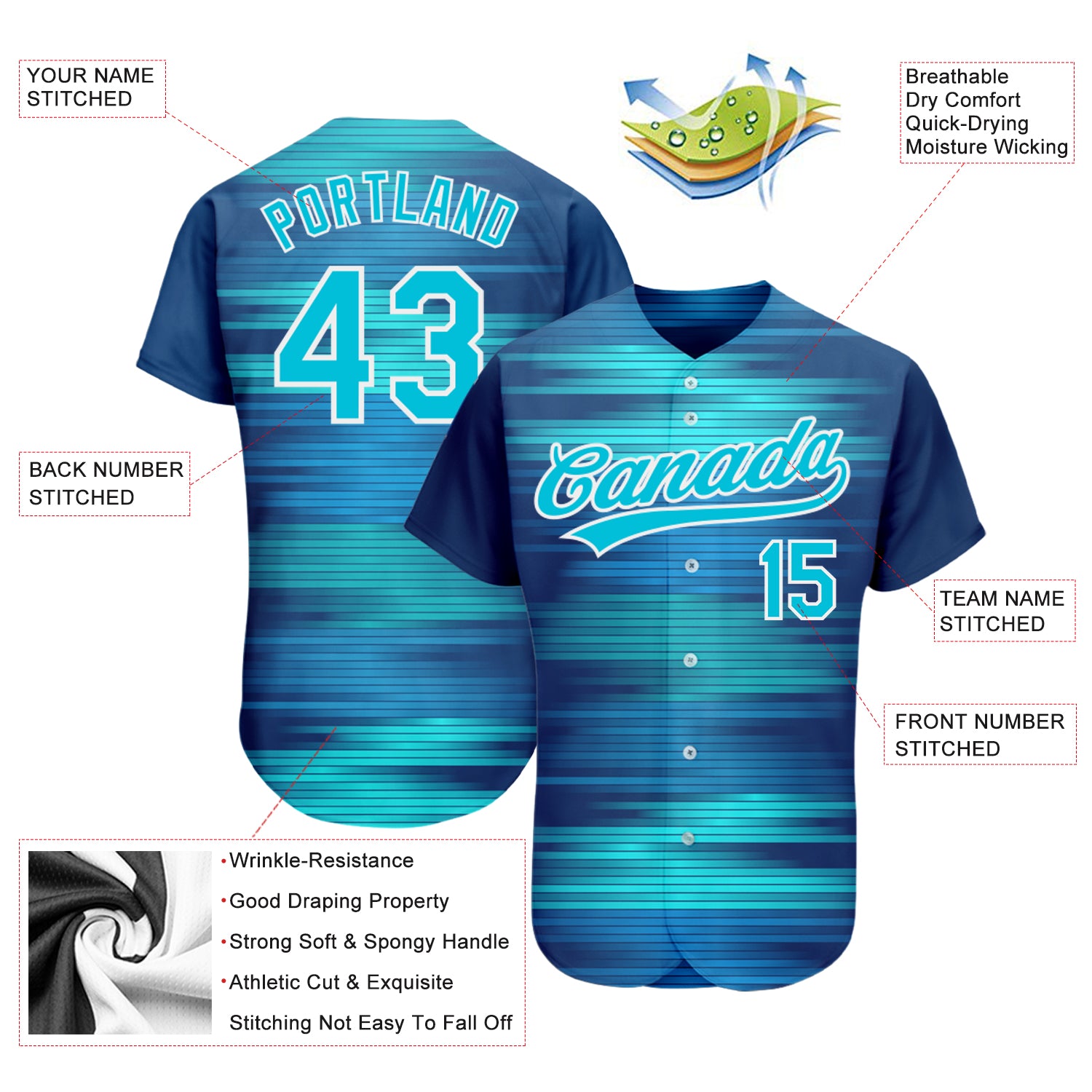 Cheap Custom Royal Aqua Blue-White 3D Pattern Design Authentic Baseball  Jersey Free Shipping – CustomJerseysPro
