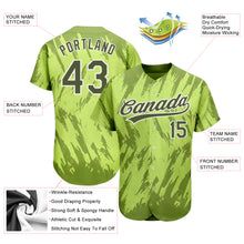 Laden Sie das Bild in den Galerie-Viewer, Custom Neon Green Olive-White 3D Pattern Design Authentic Baseball Jersey
