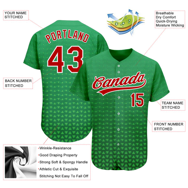 Cheap Custom Kelly Green Red-White 3D Pattern Design Authentic Baseball  Jersey Free Shipping – CustomJerseysPro