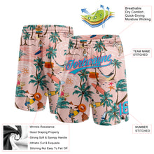 Charger l&#39;image dans la galerie, Custom Light Pink Lakes Blue-Pink 3D Pattern Beach Hawaii Holiday Style Authentic Basketball Shorts
