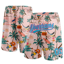 Charger l&#39;image dans la galerie, Custom Light Pink Lakes Blue-Pink 3D Pattern Beach Hawaii Holiday Style Authentic Basketball Shorts
