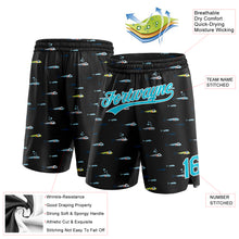 Charger l&#39;image dans la galerie, Custom Black Lakes Blue-White 3D Pattern Fish Authentic Basketball Shorts
