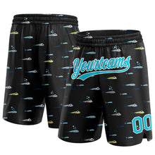 Charger l&#39;image dans la galerie, Custom Black Lakes Blue-White 3D Pattern Fish Authentic Basketball Shorts
