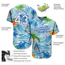 Charger l&#39;image dans la galerie, Custom White Royal 3D Pattern Design Beach Hawaii Palm Trees And Flowers Authentic Baseball Jersey
