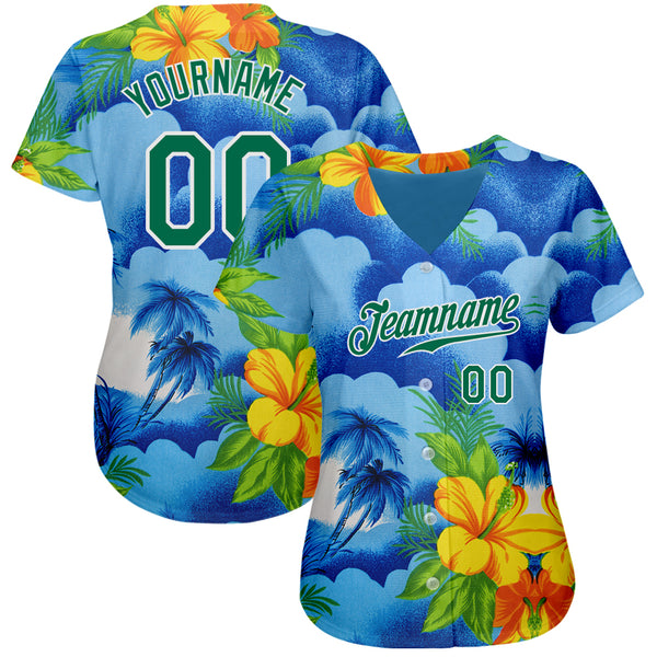 Cheap Custom Teal Navy-Kelly Green 3D Pattern Design Authentic Baseball  Jersey Free Shipping – CustomJerseysPro