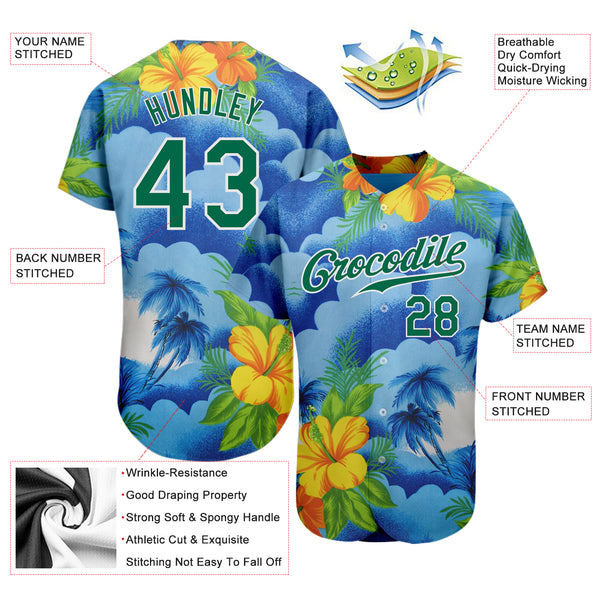 Cheap Custom Light Blue White-Light Blue 3D Pattern Design Beach Authentic Baseball  Jersey Free Shipping – CustomJerseysPro