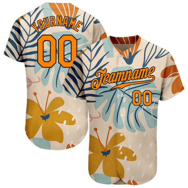 Custom Cream Black-Orange Baseball Jersey – CustomJerseysPro