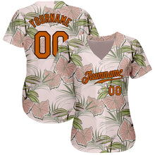 Charger l&#39;image dans la galerie, Custom Light Pink Texas Orange-Brown 3D Pattern Design Tropical Hawaii Plants Authentic Baseball Jersey
